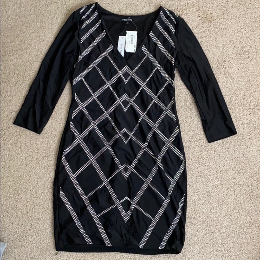 Black rhinestoned dress